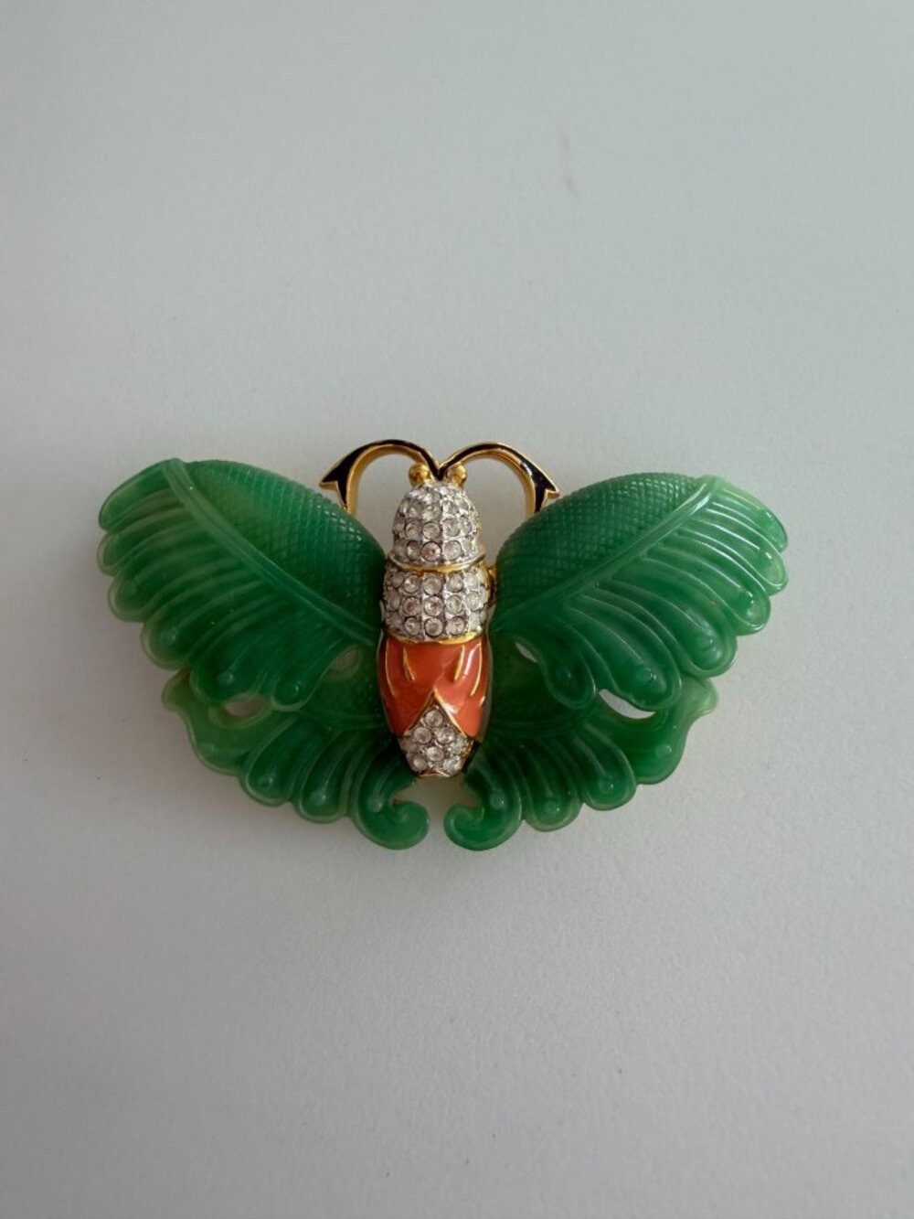 KENNETH JAY LANE Vintage Moth Resin Brooch Pin